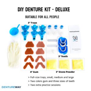 Diy denture kit deluxe pack with exclusive gum design
