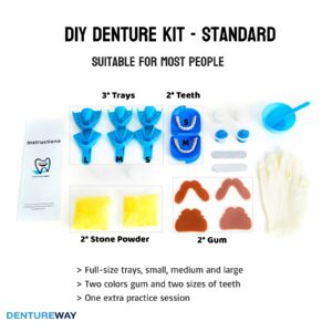 Diy denture kit standard pack with exclusive gum design
